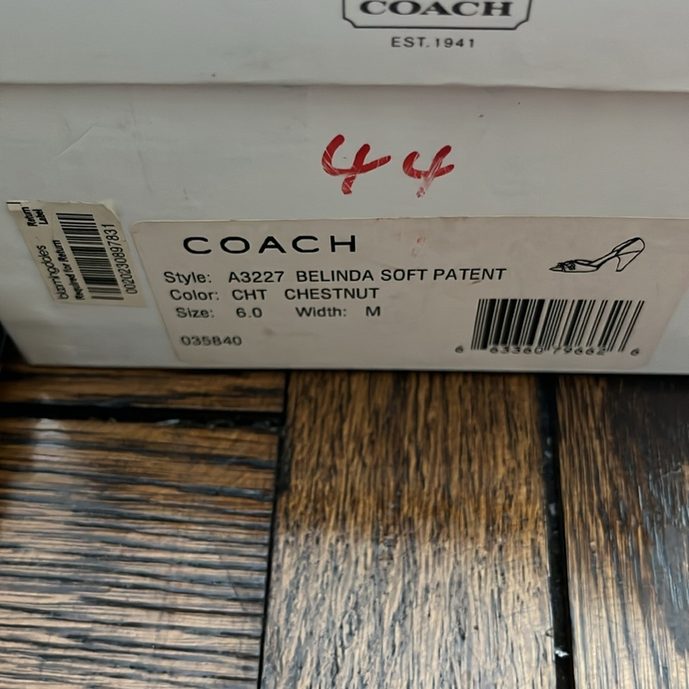 Coach Chestnut Belinda Soft Patent Heels size 6 - Picture 7 of 7